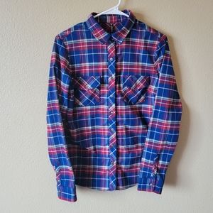 Kuhl Alina Plaid Flannel Button Down Shirt, M